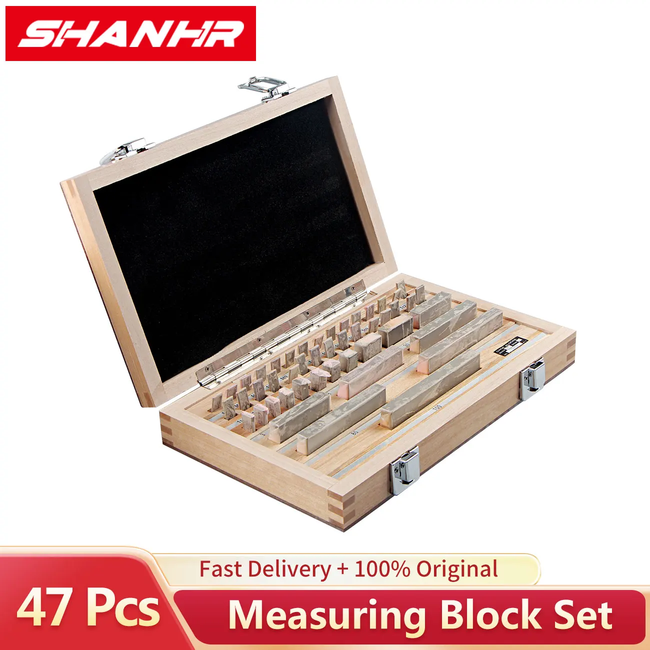 

SHANHR 47Pcs/Set 1 Grade 0 Grade Inspection Block Gauge Test Caliper Blocks Measurement Instruments