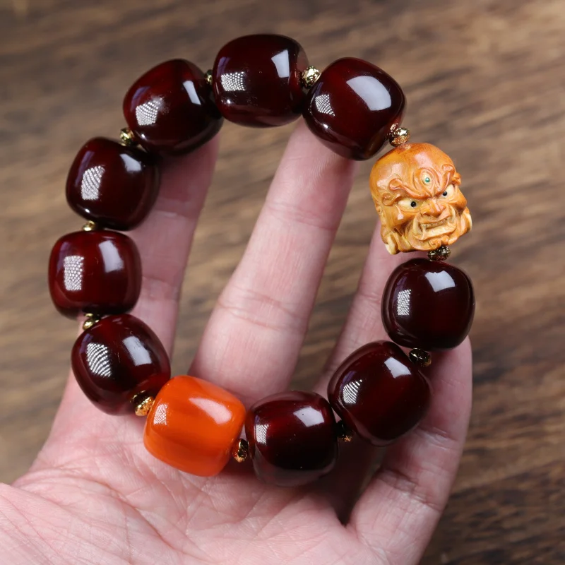 Tibetan Style Mountain Bracelet Wild Mountain Golden Full Blood Men's Buddhist Bead Brace