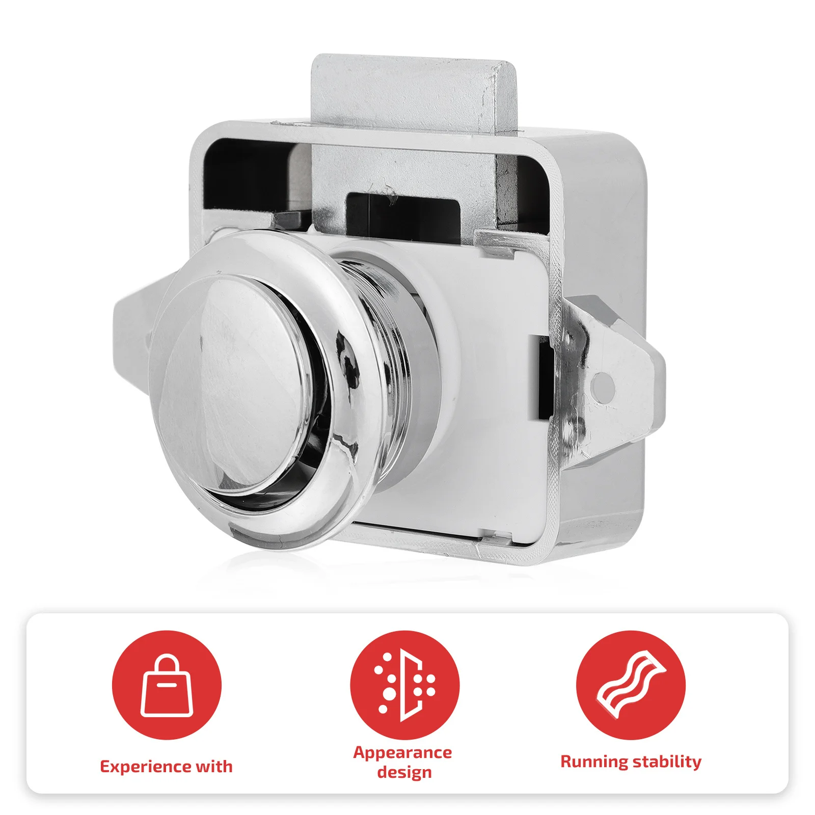 

5Pcs Cabinet Door Catch Lock Smooth Running for Rv Van Camper Push Button Handle Latch Mechanism Door Catch Bolt