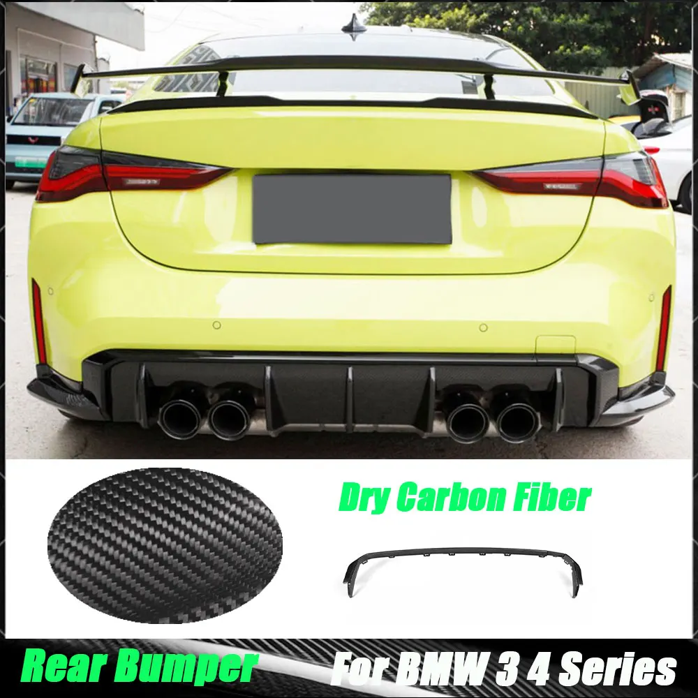 

Dry Carbon Fiber Rear Bumper Lip Spoiler Diffuser Strip Trims For BMW M3 M4 G80 G82 G83 2021+ FRP Body Kits Strip