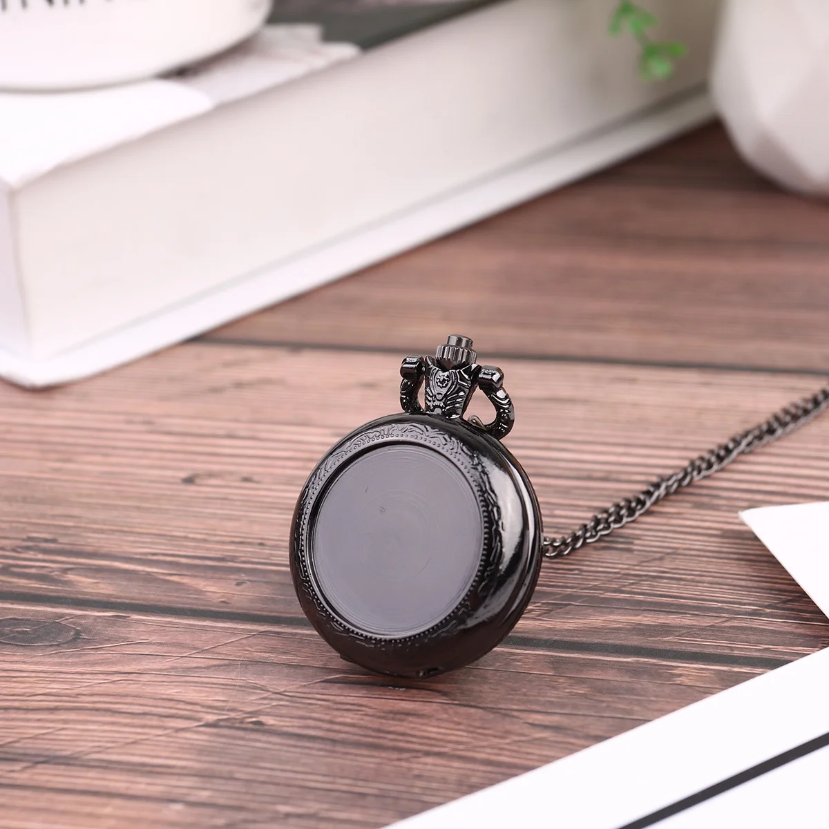 

Premium Vintage Pocket Watch in Black Retro Style Wearable As Necklace Unique Gift for Him Her Daily Use Pocket Watch