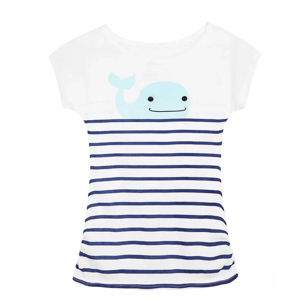Women Cotton White T-Shirts Summer Short Sleeve Printed O-Neck Tops Casual Loose Size Female Clothes