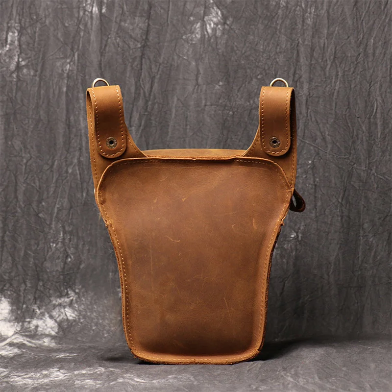 Sac de ceinture de moto en cuir véritable pour homme, sacs de taille de cheval, mâle vintage, hanche, fesses, course à pied, elin