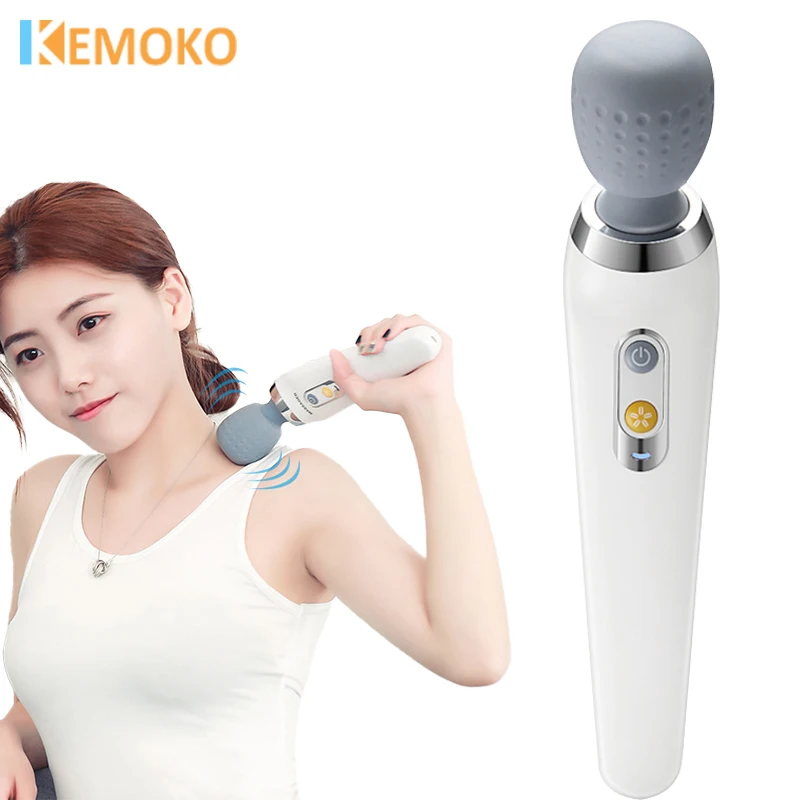 Electric Massage Stick Handheld Household Vibration Massage Hammer Waterproof USB Charging Shoulder and Neck Massager Gift