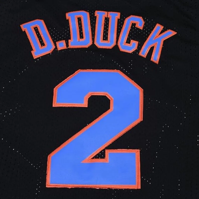 เสื้อฮาโลวีน JERSEY Basket กระต่ายทีมคอสเพลย์ Jam #2 D Duck สำหรับงานปาร์ตี้ S-3XL สีขาว/ดำ