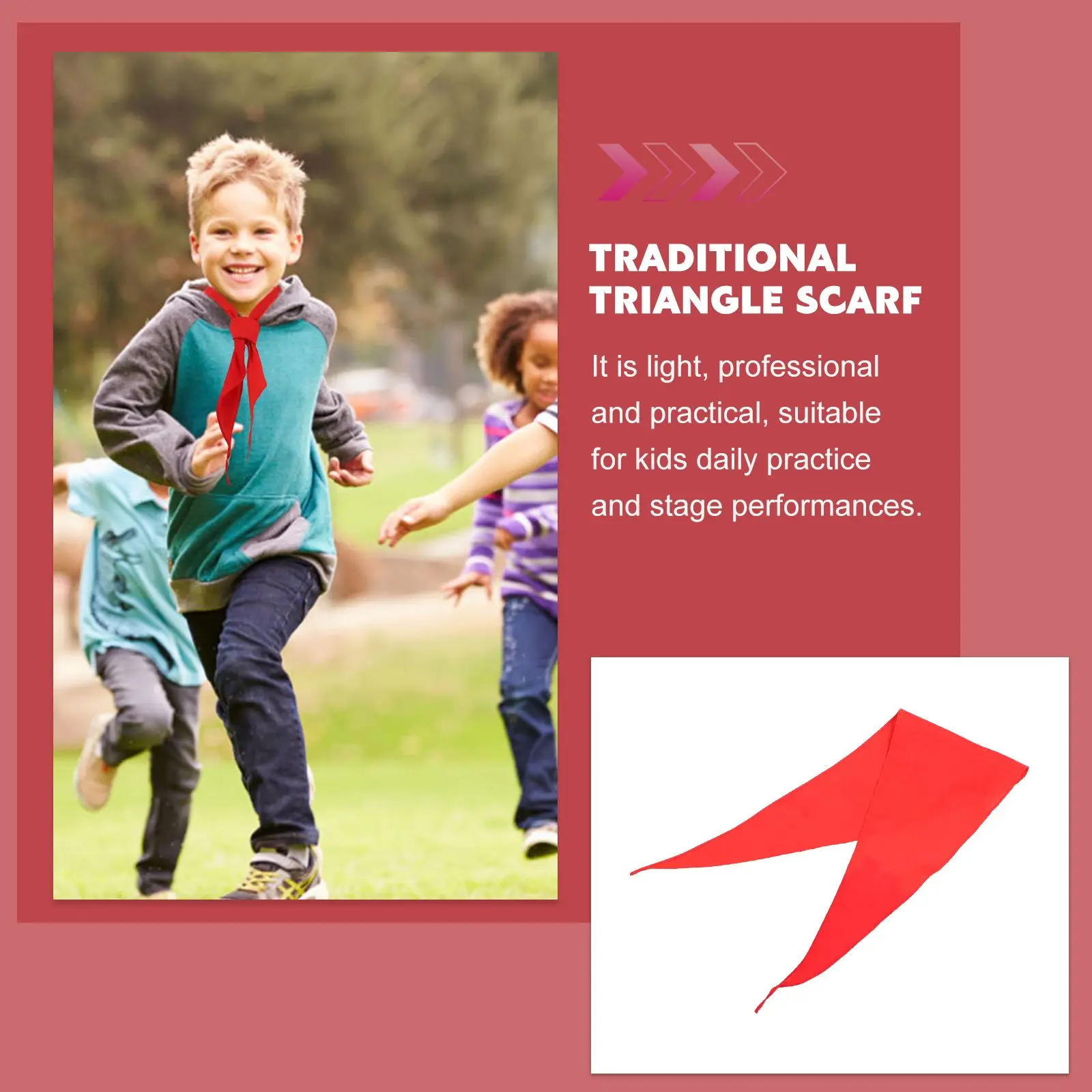 2pcs Children Triangle Towel Scarf Classic Red Scarves Choker Dancing Prop