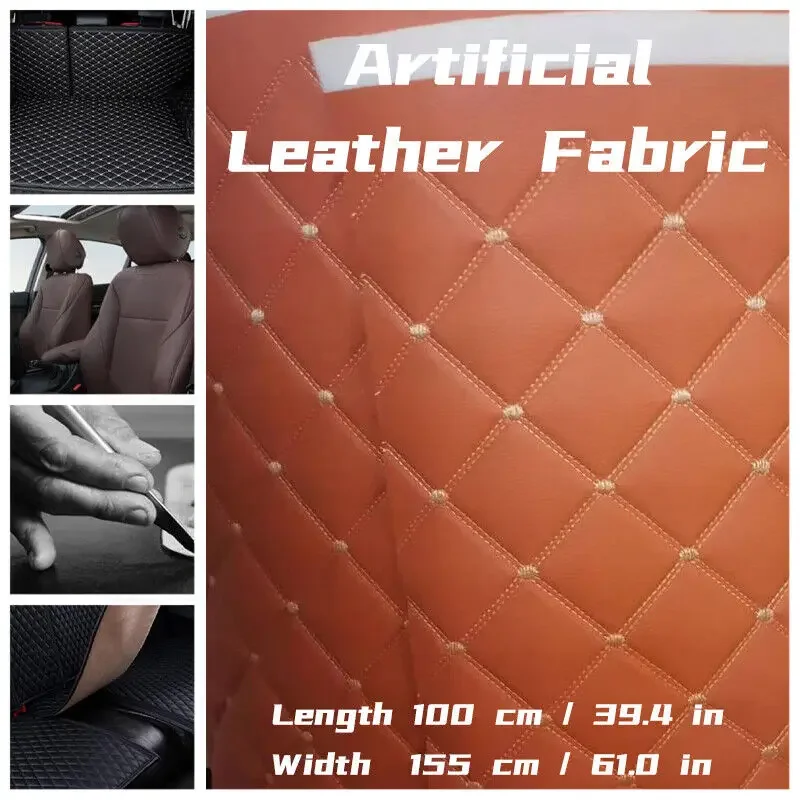 Thick Sponge Quilted Faux Leather Fabric Embroidered Car Interior Material Craft Upholstery Fabric Diamond Argyle Sewing New - Image 4