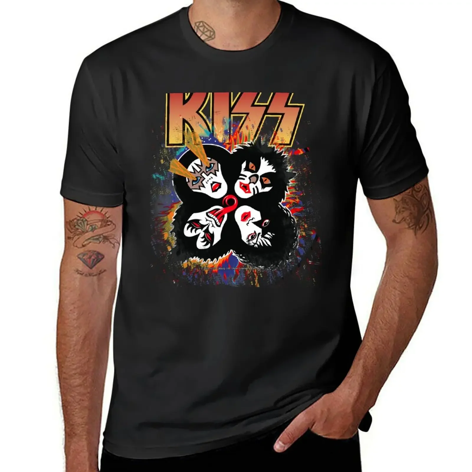 KISS ? the Band - Rock and Roll Over Splash Logo T-Shirt aesthetic clothes tops hippie clothes Men's t shirts