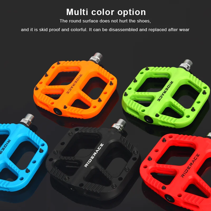 Ultralight Bicycle Pedals Nylon Seal Bearings Road BMX MTB Mountain Bike Pedal Flat Platform Anti Slip Cycling Parts Accessories