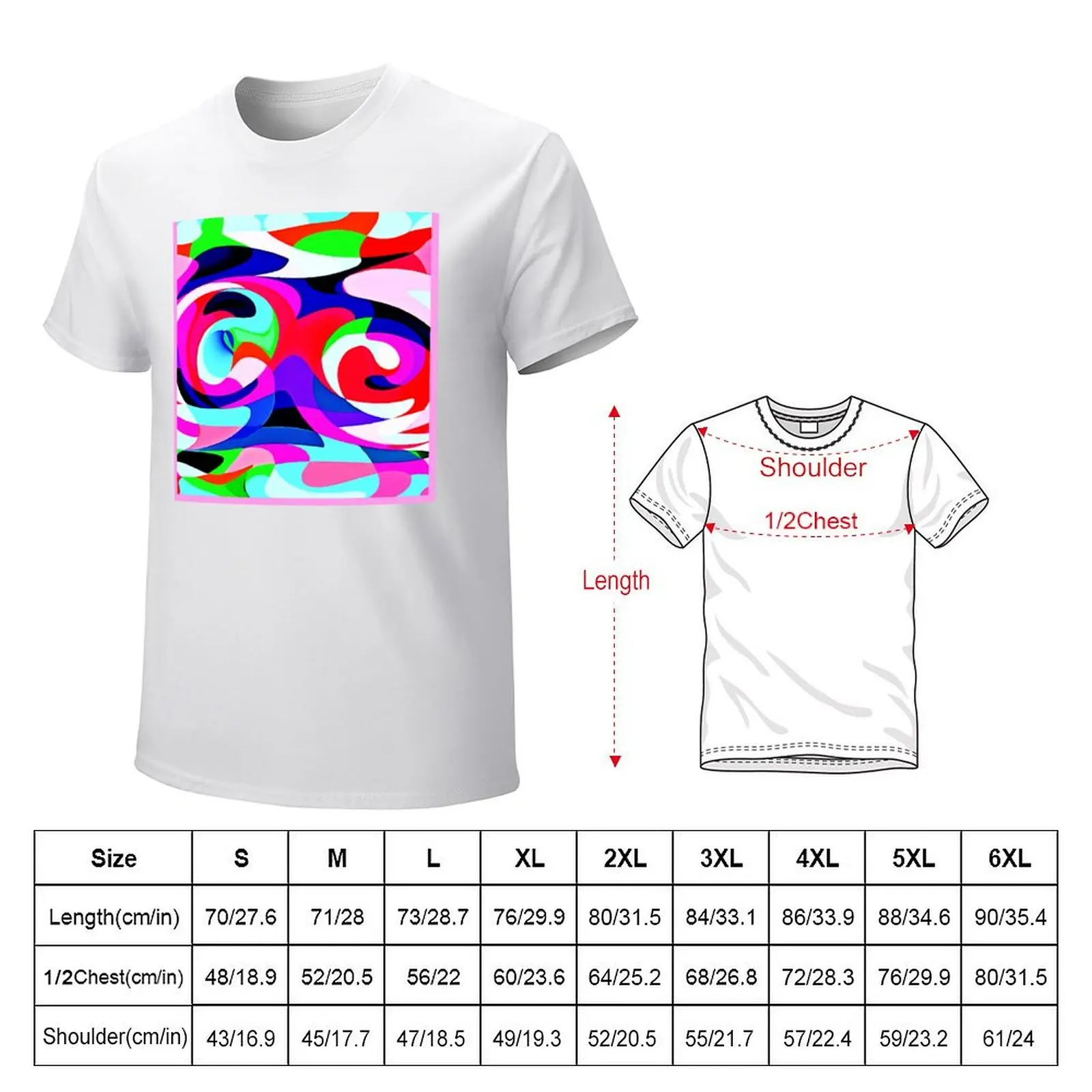 Colorful Vivid Abstractions Pattern T-shirt sublime Blouse tees vintage clothes plain white t shirts men