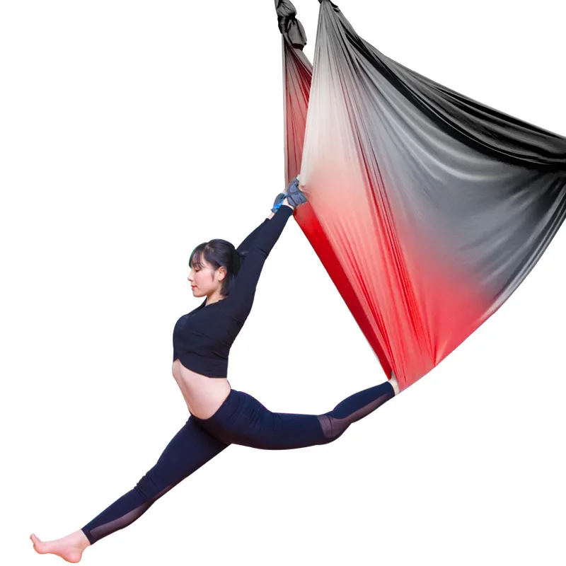 Best Soft High Strength Colorful Aerial Silks 5m Anti Gravity Single Antigravity Nylon Parachute Yoga Hammocks For Sale