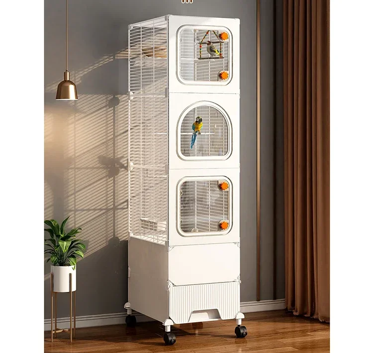 

SHUN Bird cage transparent splash proof, thickened, household large-sized parrot, tiger skin, mysterious phoenix special ecologi