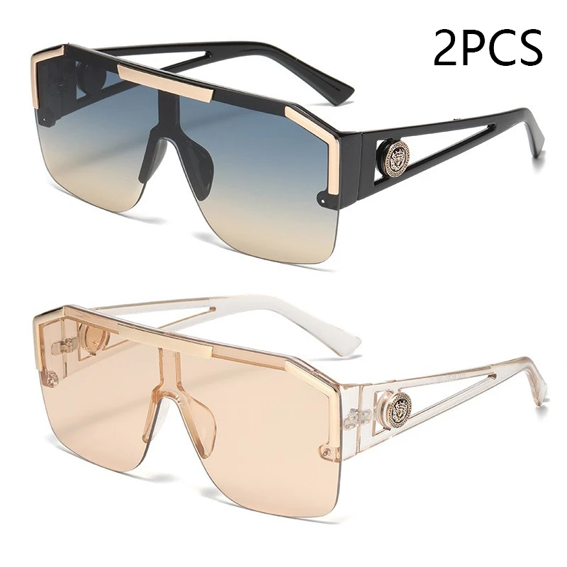 Männer und Frauen übergroße quadratische Mode-Sonnenbrille Sport-Fahrbrille Farbverlaufsfarbige Sonnenbrille Uv400 2023