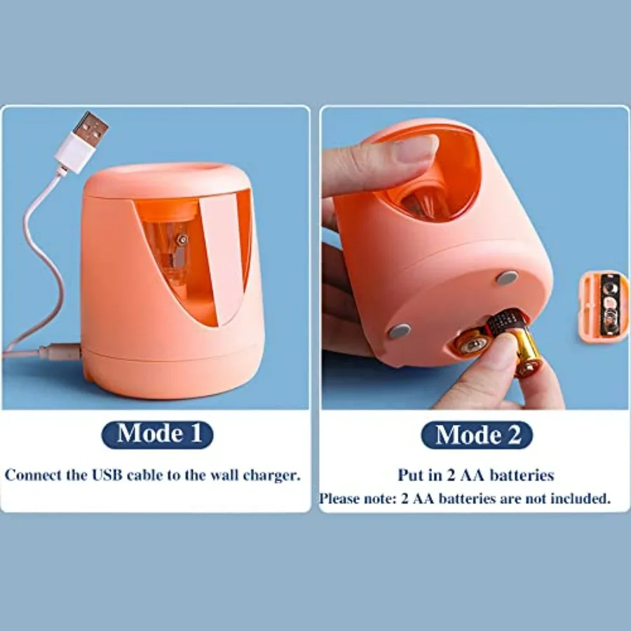 مبراة أقلام كهربائية بتصميم لطيف وميزة حفظ قلم رصاص لأقلام الرصاص الملونة مقاس 68.5 مم تمنح حادة سريعة وفعالة