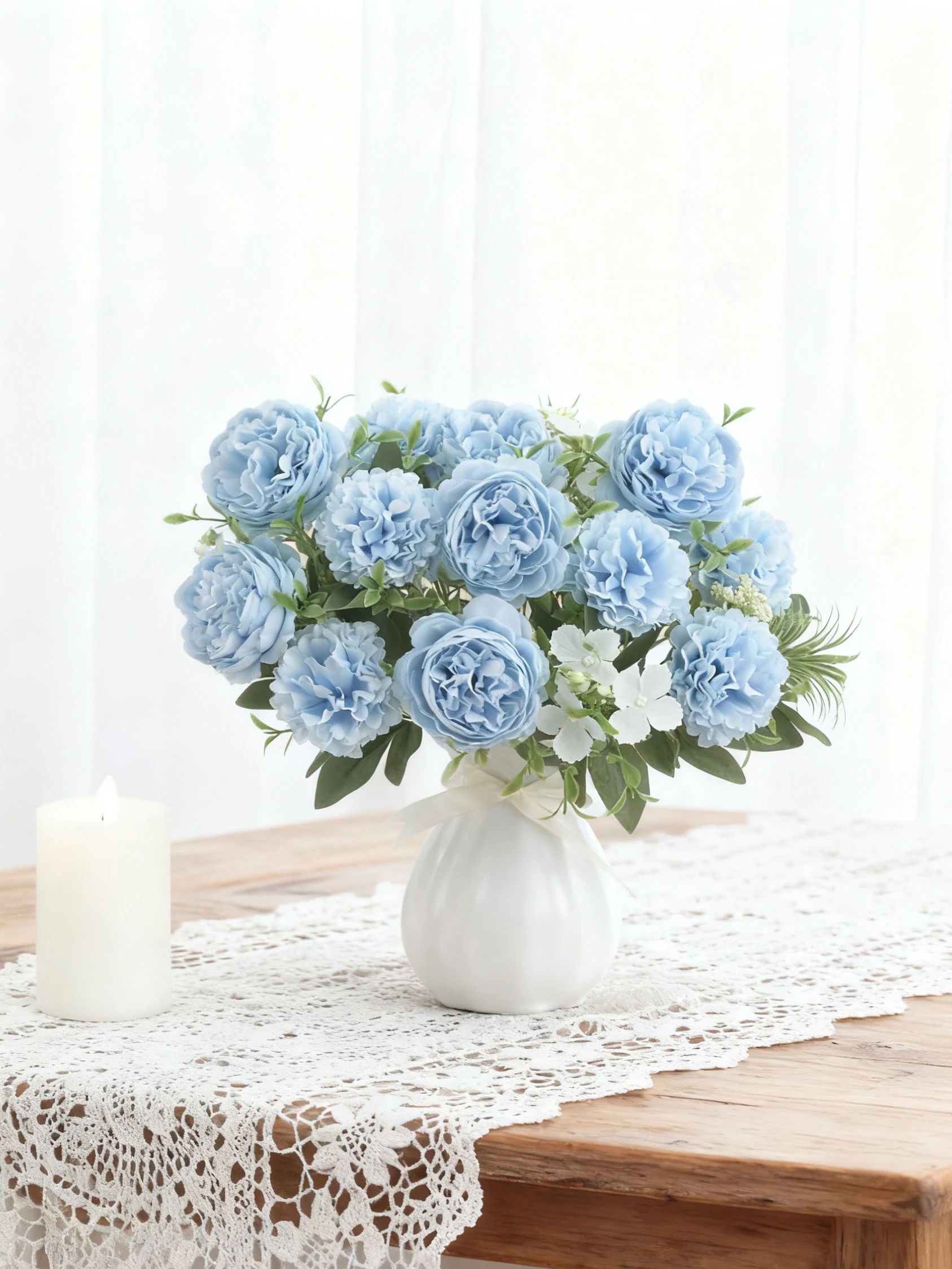 5 Forks Artificial Bulbous Chrysanthemum Bouquets Wedding Bouquet Garden Party Holiday Indoor Coffee Table Vase DIY Floral Decor