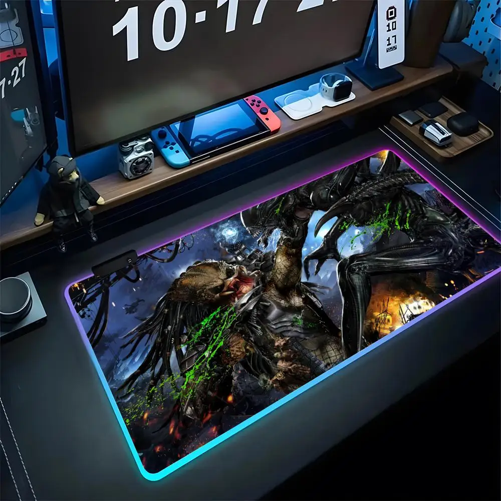 Predator Warrior Mouse Pad Gaming LED Birthday 700x300 Mouse Mat Mousemats Table Pads PC Desk Mat RGB Keyboard Mat XXL