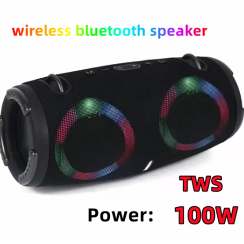 

Bluetooth-динамик большой мощности 100 Вт, портативный водонепроницаемый домашний кинотеатр, разноцветный внешний беспроводной сабвуфер 360, стерео, объемный TWS