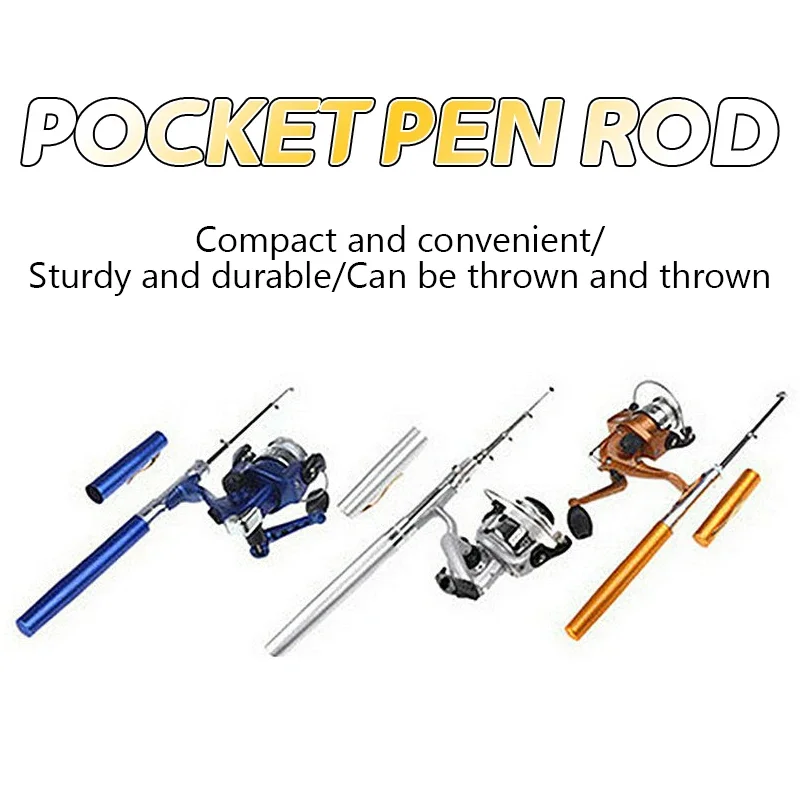

1PC Portable Pocket Telescopic Mini Fishing Pole Fishing Rod Reel Combo Set Mini Telescopic Pocket Pen Fishing Rod Pole + Reel