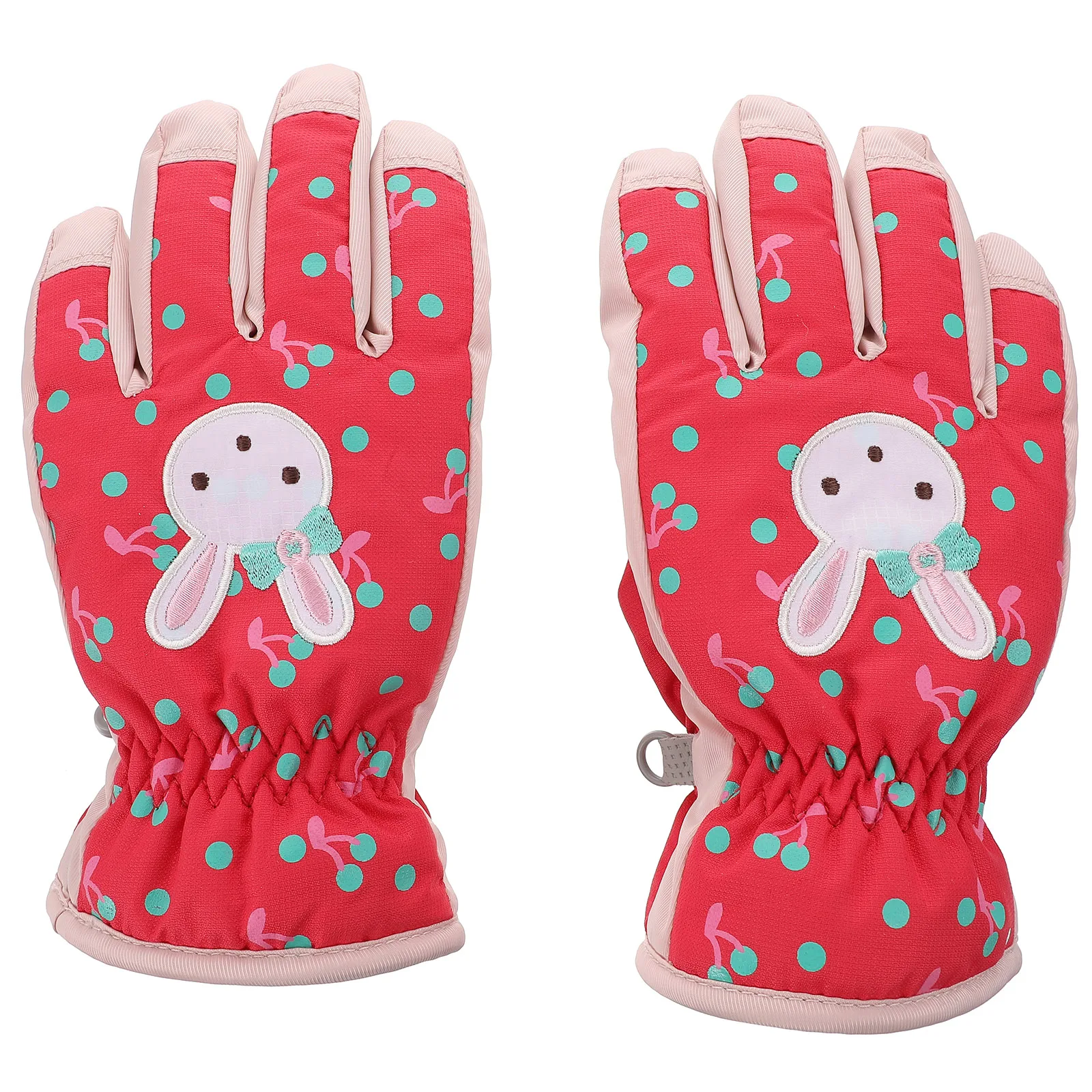 

Water Resistant Gloves for Kids Winter Ski Children Toddler Fingerless Keep Warm Pink Baby Outdoor Sports Adjustable Tightness