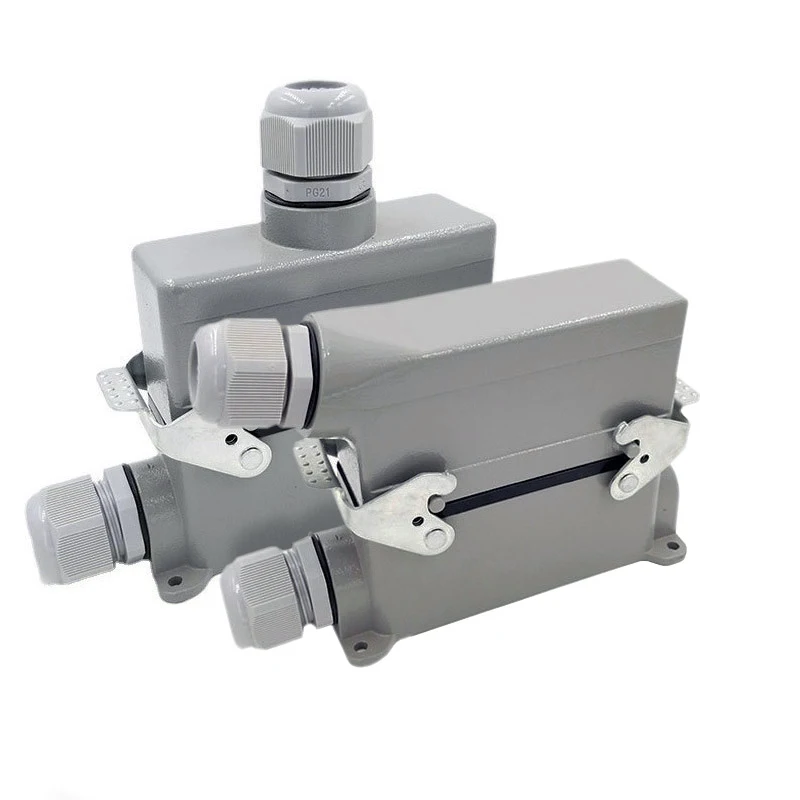 HDC-HE-024 Series 24Pin Heavy Duty Industrial Rectangular Connector 16A 500V Screw Wiring Male Female Plug Accessory