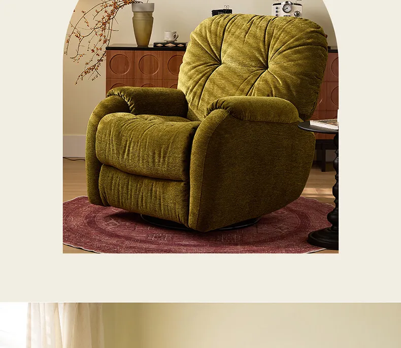 

XL Single Electric Sofa Fabric French Retro Style Lazy Sofa Single Chair Reclining Rocking Chair