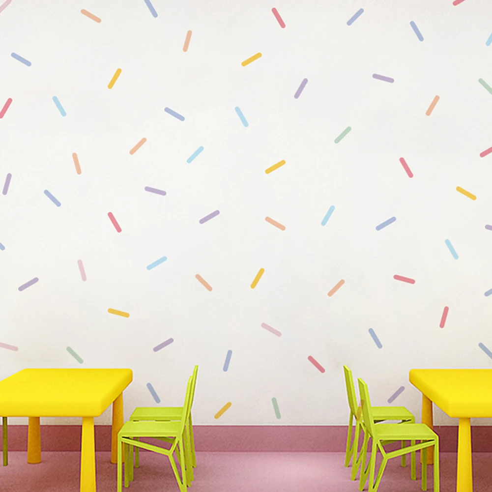 Removable Decor Multicolor Dots Self-adhesive Translucent PVC Waterproof Wipeable Layout Multicolored Removable