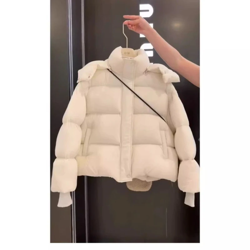 

Oversize Cotton-padded Coats Women Short Outerwear Winter Thick Warm Hooded Puffy Bread Quilted Jackets Female coat women