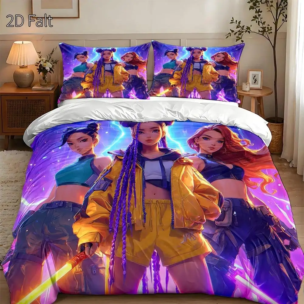 3-Piece Quilt Cover Set, 1 Quilt Cover + 2 Pillowcases (Without Filling) 2D Flat Printing, Three-Piece Quilt Cover Set, Futuristic Warrior Theme Pattern, Cyberpunk Style, Technology Festival, Suitable for All Seasons, Machine Washable, Invisible Zipper, Large Quilt Cover Set, Bedding Set, Dust-Proof Printed Bedding