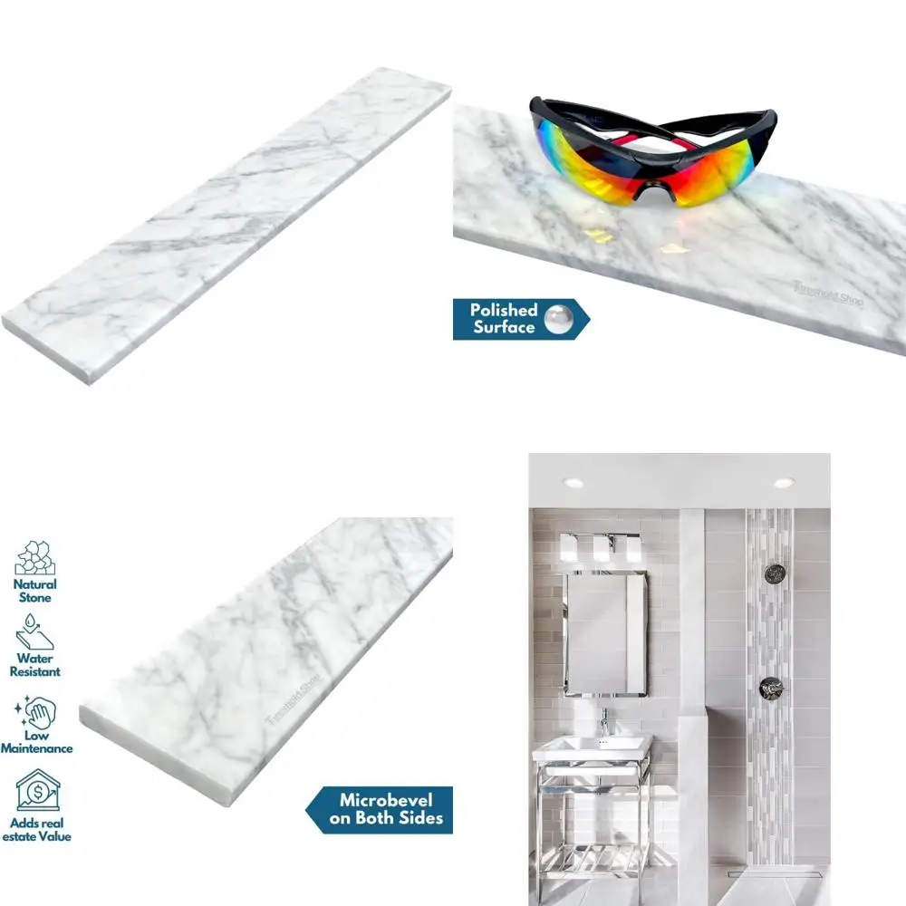 عتبة سرج رخامية مع حافة سهلة للاستحمام والحمام والأرضيات وعتبات النوافذ وتطبيقات الموقد #1