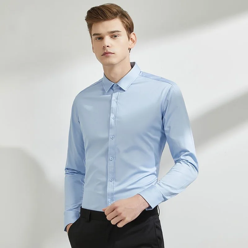 

Men's long-sleeved business casual white shirt professional formal attire tooling solid color men's and women's shirts