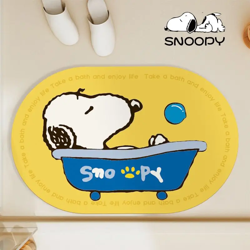 

Коврик для двери Snoopy, мягкие диатомитовые напольные коврики, бытовой коврик для ванной комнаты, впитывающий вход, нескользящие коврики для ног, коврик для душевой комнаты