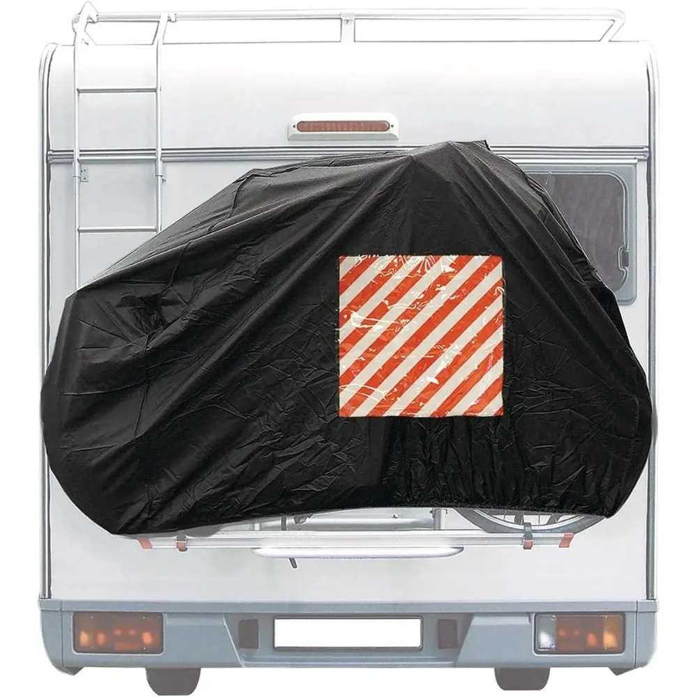 1Pcs Motorhome Rear Mount Bicycle Cover Durable 210D Oxford Bicycle Protective Cover For 1 Or 2 Bikes RV Caravan Accessories