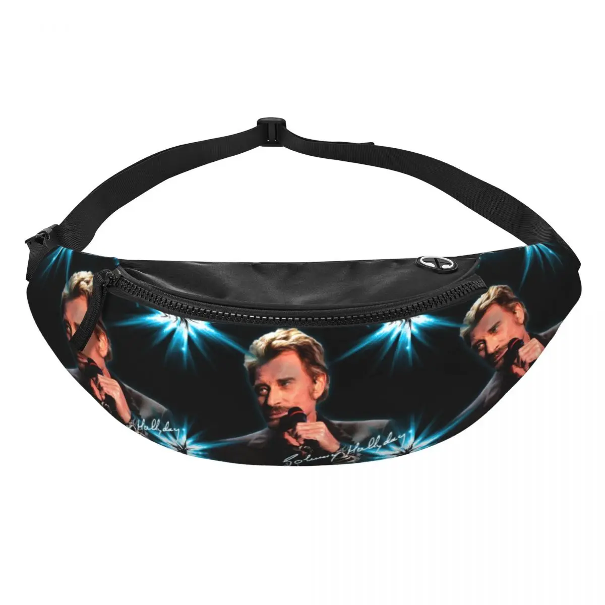 Custom Johnny Hallyday French Rock Fanny Pack Men Women France Singer Crossbody Waist Bag for Traveling Phone Money Pouch