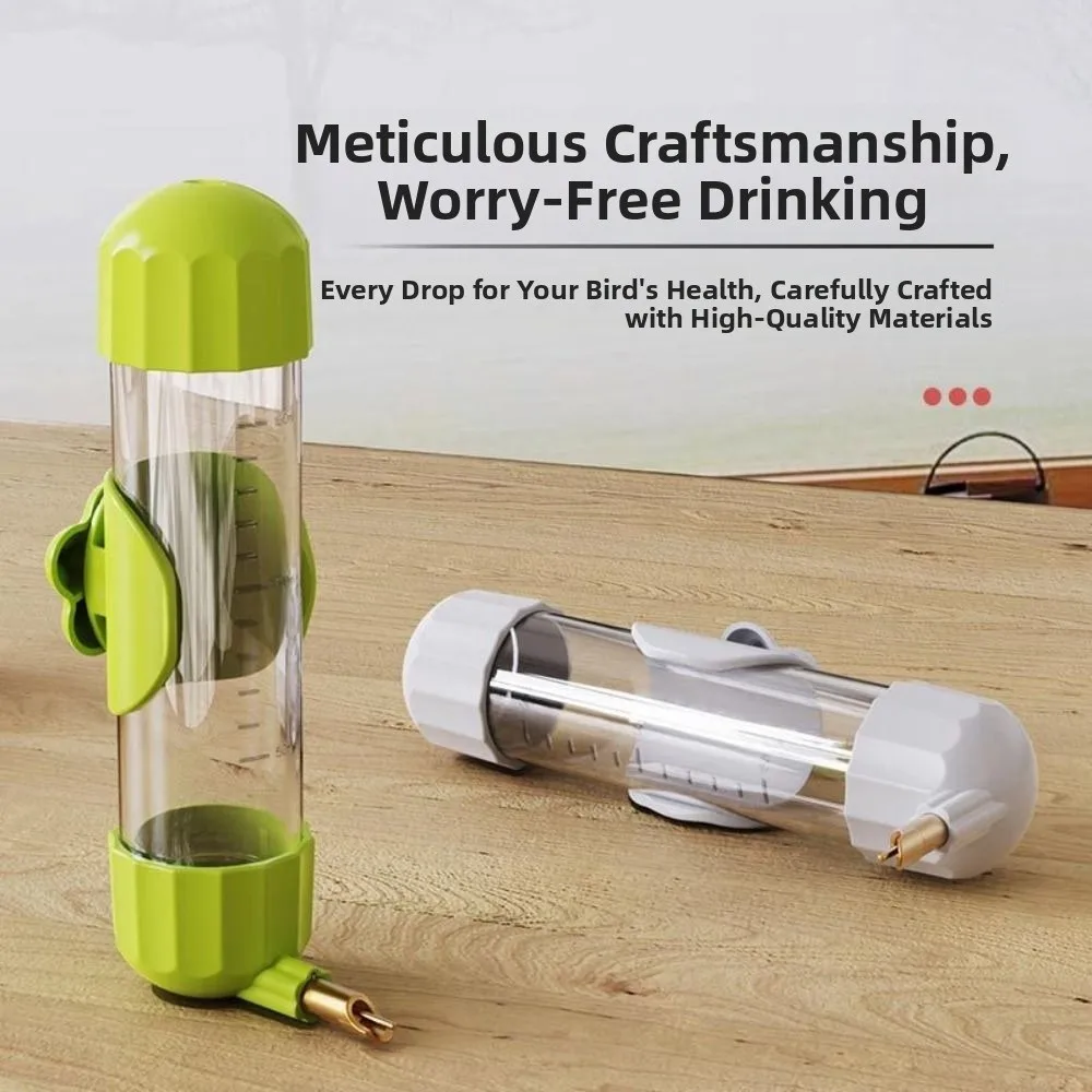 

200ml Automatic Bird Water Feeder Detachable Leak Proof Bird Water Dispenser Transparent Wall Mount Parrot Drinking Fountain