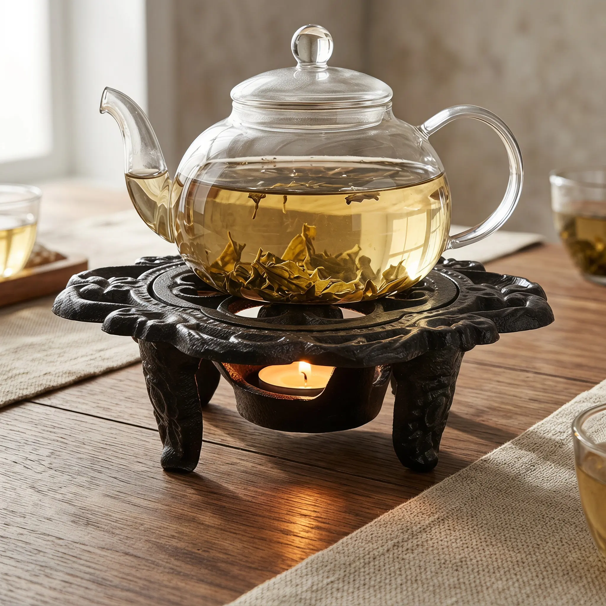 Coffee Tea Brew - Cast Iron Teapot Warmer 6 Inch
