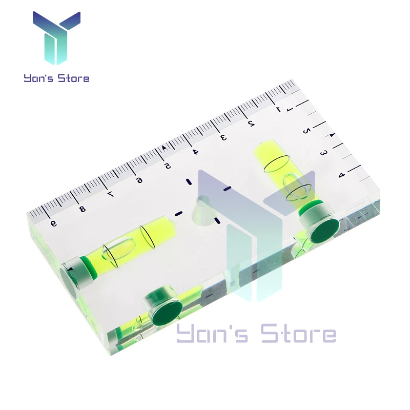 1Pcs High Precision Transparent 2D Two Direction Magnetic Level Bubble Mini Level Strong Magnetic Field At The Bottom