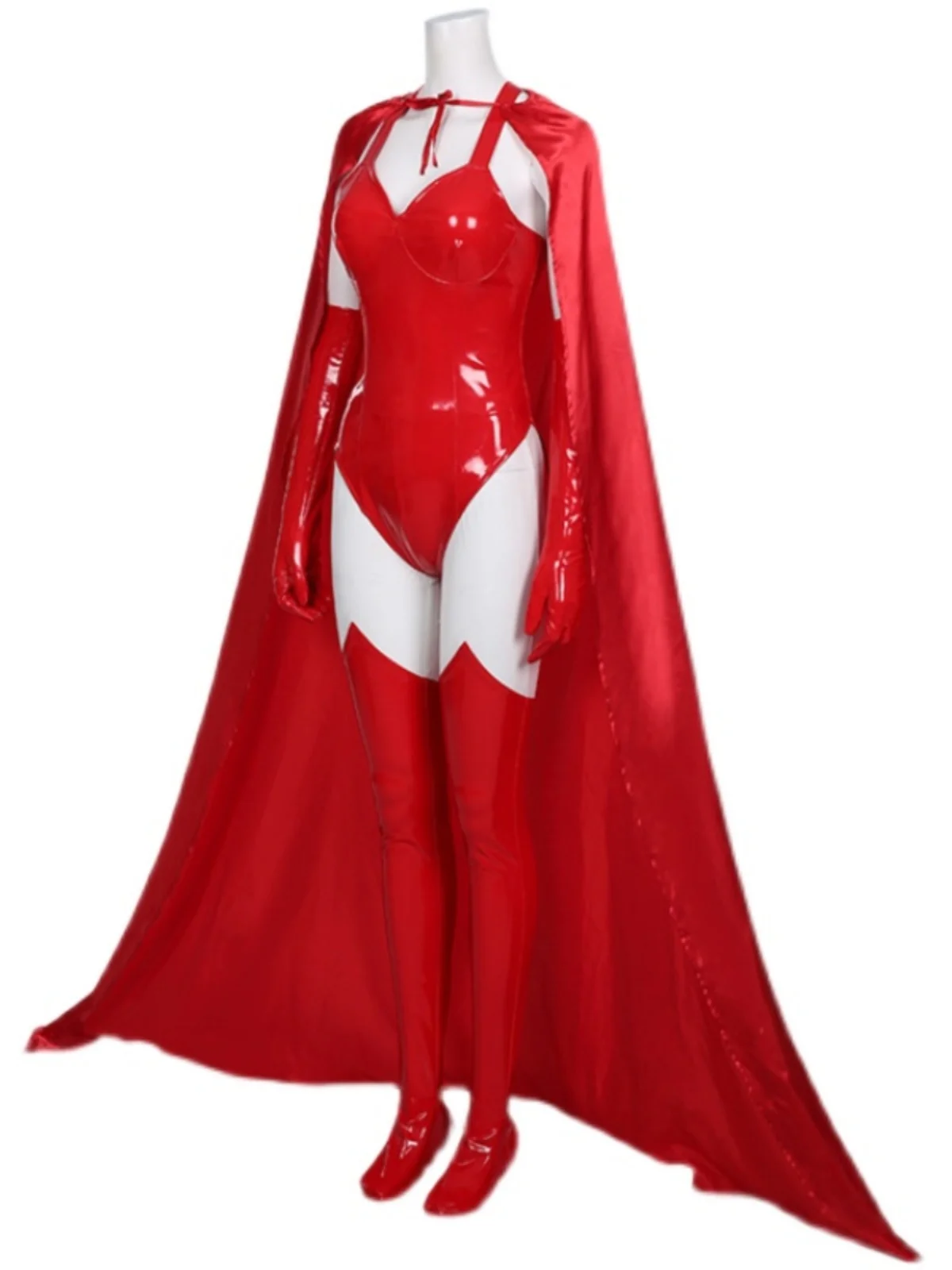 زي الساحرة الحمراء للهالوين للبالغين، عباءة بغطاء للرأس، زي للعروض المسرحية، شال لحفلات التنكر، زي تقليدي أنيق للنساء #5
