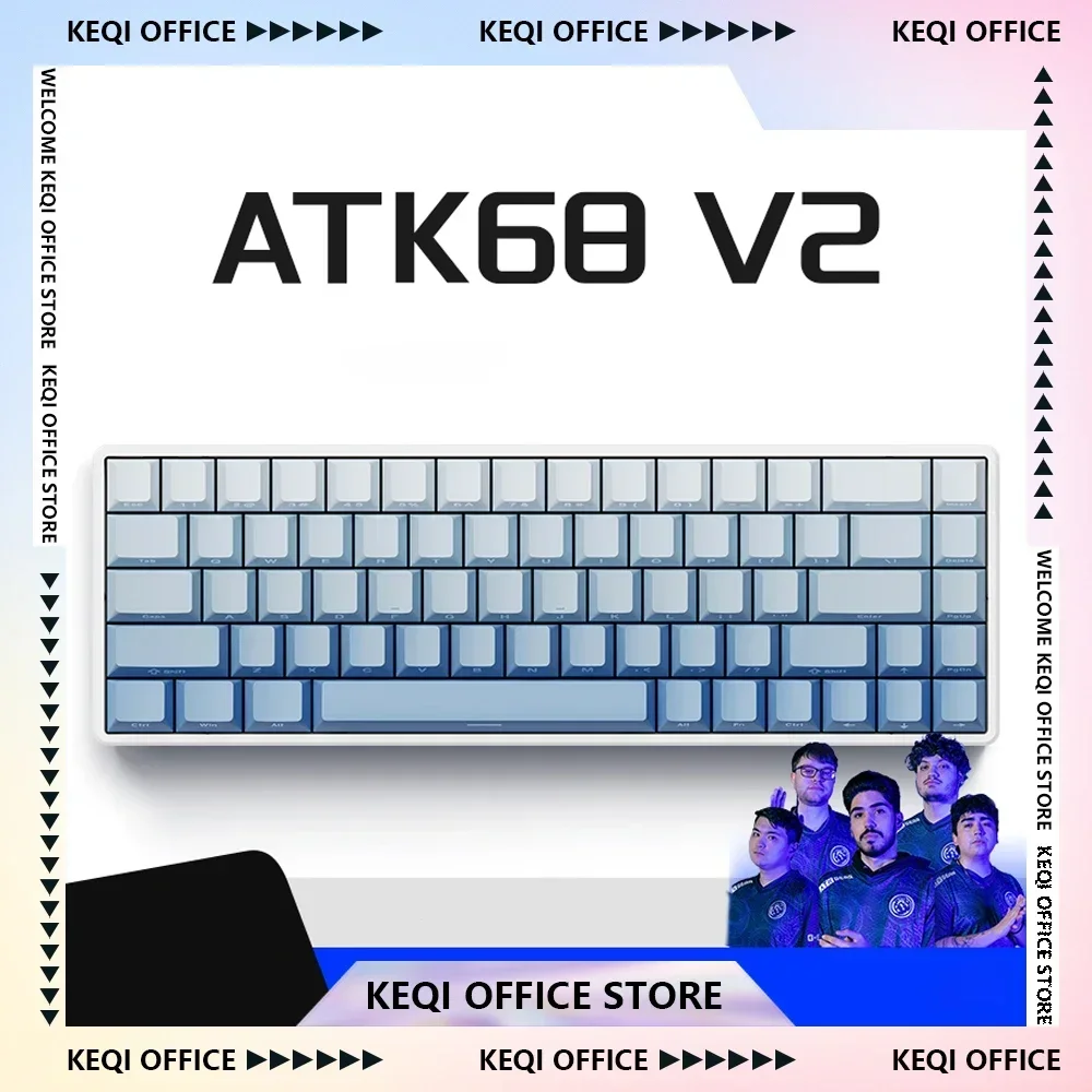 Atk68 V2 لوحة المفاتيح الميكانيكية RGB الخلفية تأخير منخفض مبادلة ساخنة السلكية 8000 هرتز تخصيص ملحقات لوحة مفاتيح الألعاب ويندوز Macos