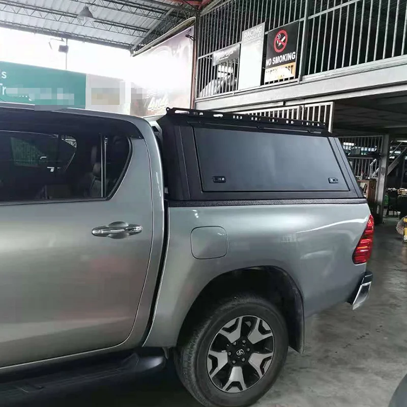 الطرق الوعرة شاحنة بيك اب المظلة غطاء السرير ل تويوتا هايلكس ريفو SR 2017 الألومنيوم عودة يغطي المظلة الصلبة #4