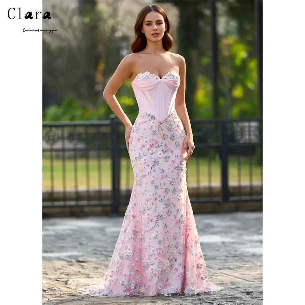 

Clara Custom Pink Sweetheart Fishtail Lace Elegant Party Dresses 2026 Luxury Evening Dresses for Events Formal & Evening Gowns