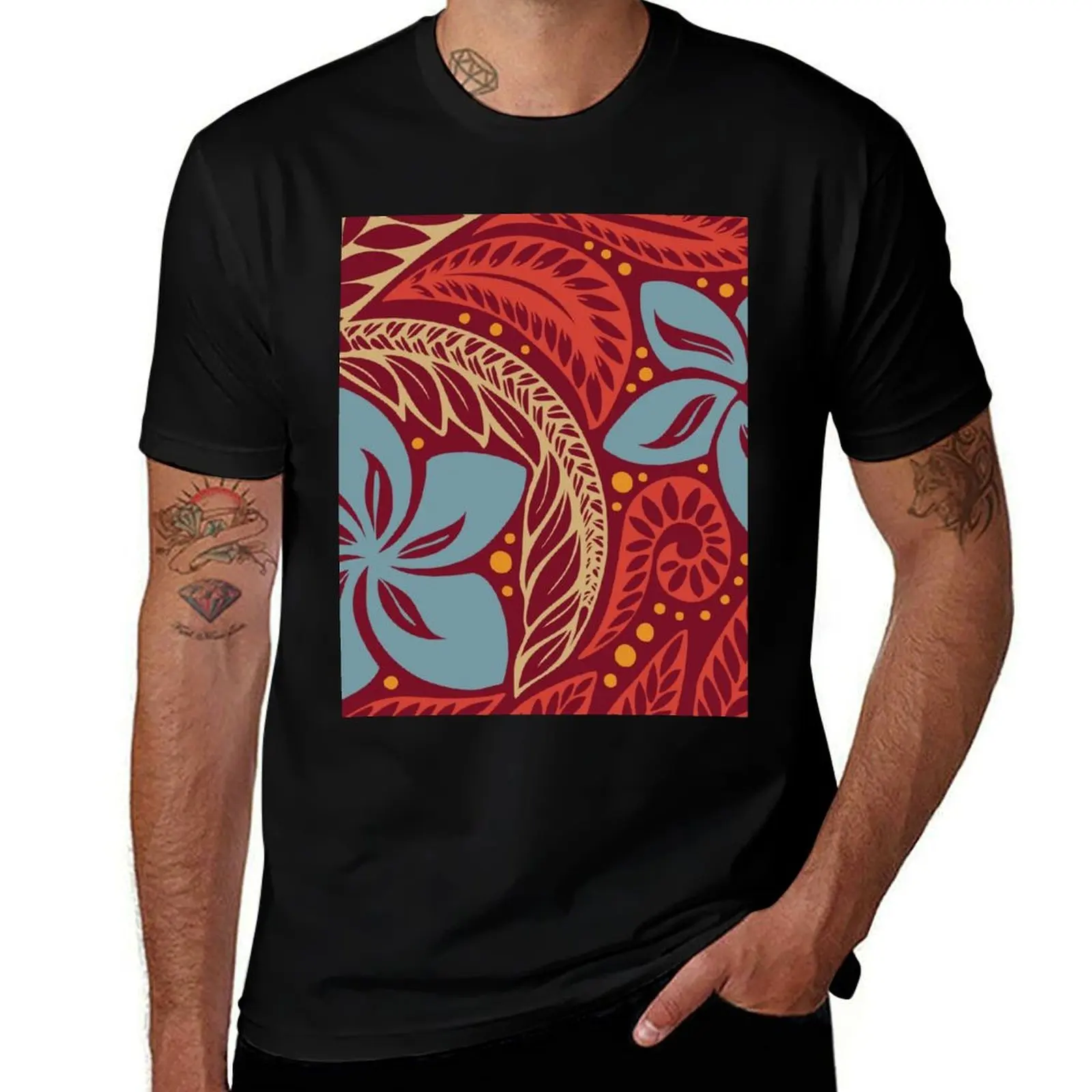 

floral t man shirts shirt design red tattoo man T-Shirt blue Hawaiian cotton brand quality t luxury high Polynesian