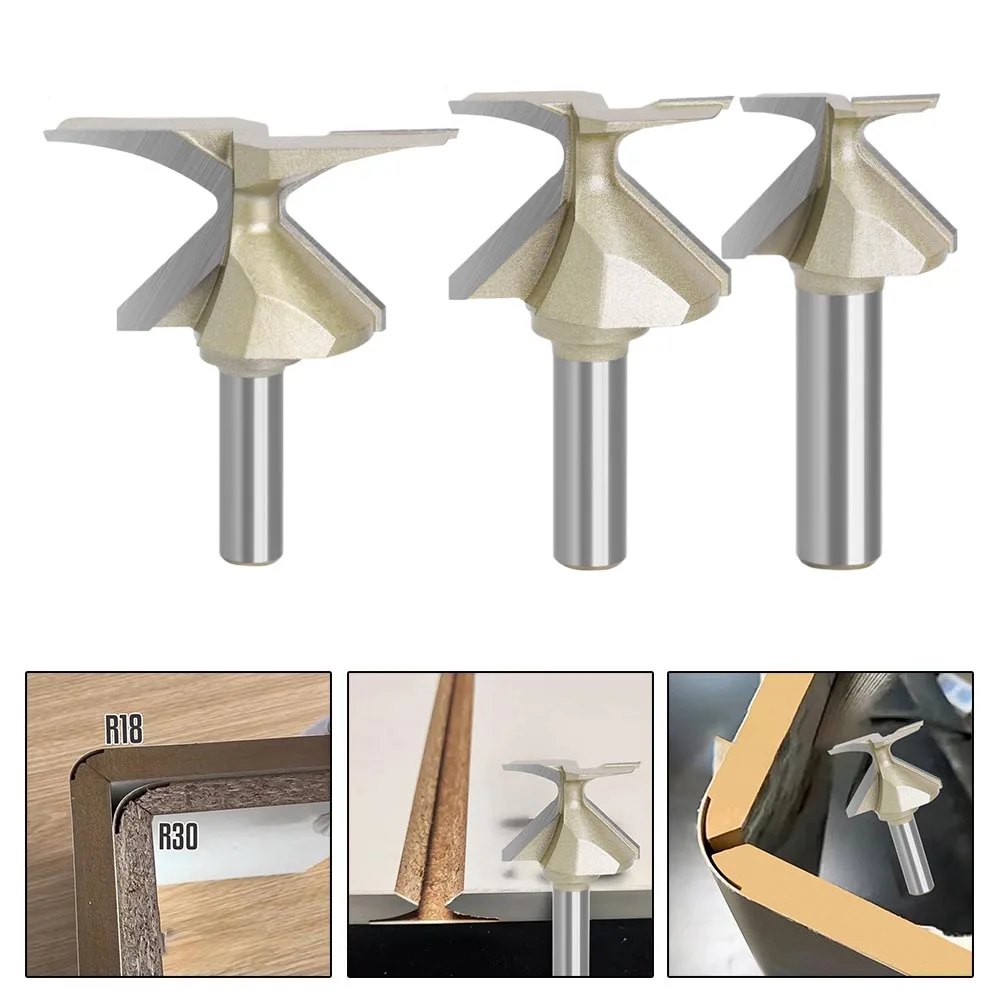 R18/R30/R50 Arc- Bending Router 1/2'' Shank Seamless Gold Molding Wood Router Arc- Integrated Drill Bit For Wood Furniture