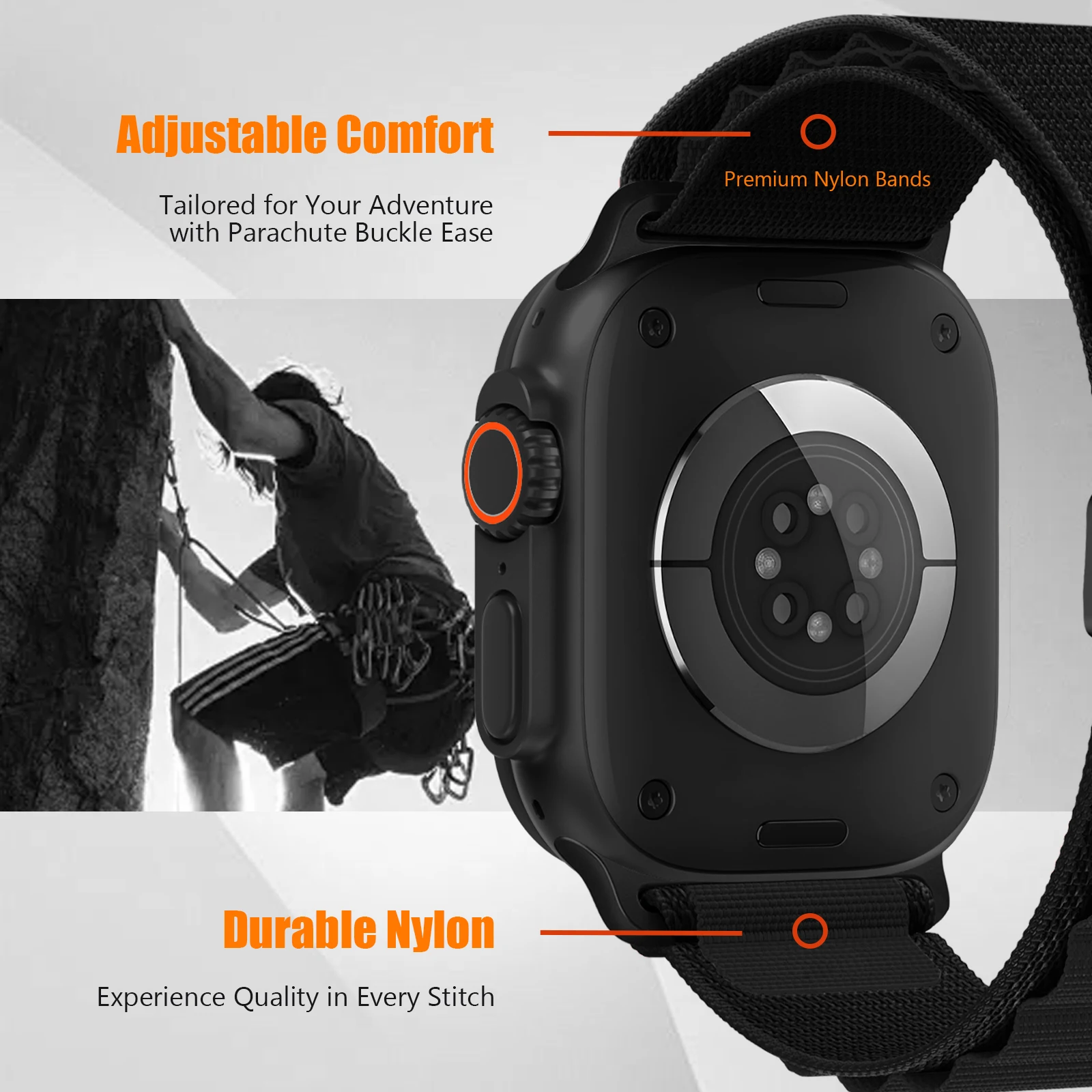 

Parachute Strap for Apple Watch Ultra 2 Band 49mm 46mm 45mm 41mm 42mm 44mm 40mm Alpine loop bracelet iWatch Series 10 9 8 7 6 SE