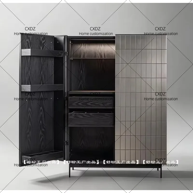 XX medieval dining side cabinet, simple modern bar cabinet  multi-functional geometric pattern locker