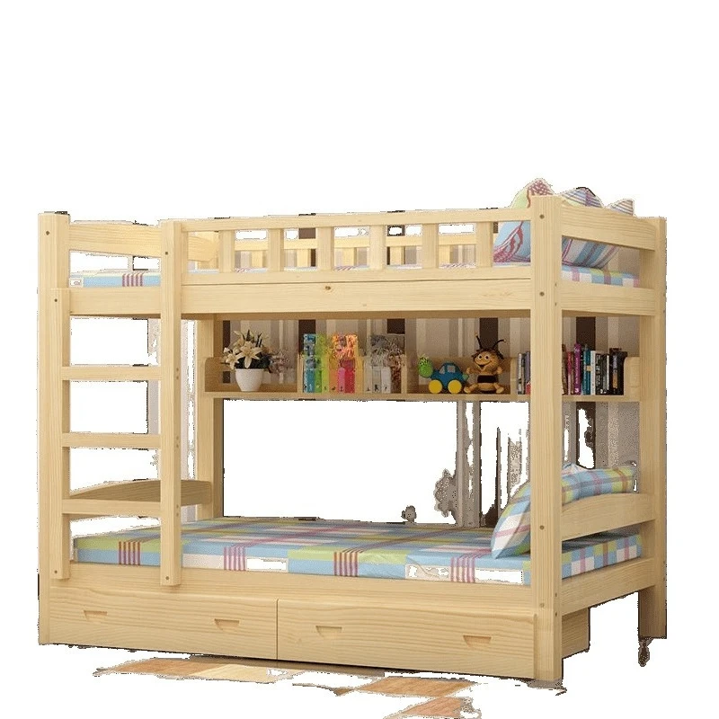 

Solid wood adult high and low beds, bunk dormitory beds children