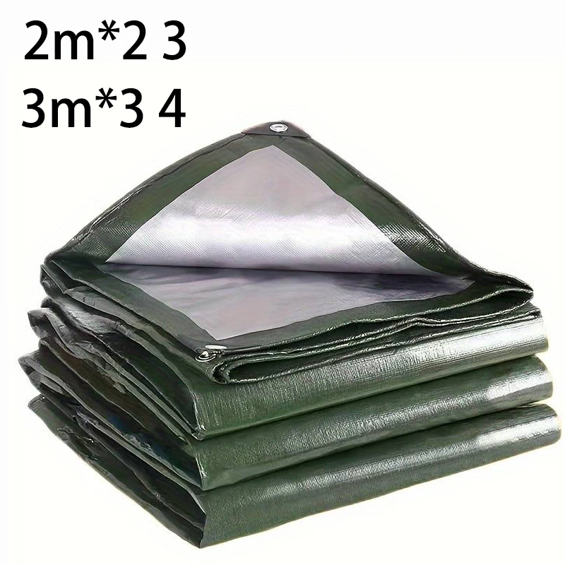 

Waterproof Tarp 2m*2 2×3 3*3 3×4m Green Silver Tarpaulin Rain Cover Canopy Awning Uv Block Car Awning Sun Shade Camping Fishing