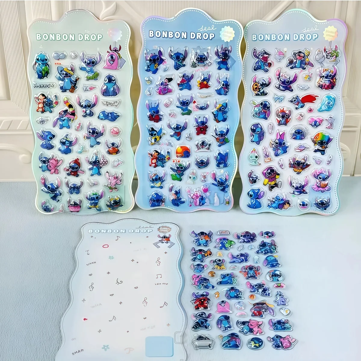 Stitch Leuke 3D Stickers-Paarse Hoogwaardige Drijvende Stickers, Ideaal voor Scrapbook/Journal/Telefoon Case Deco, Handgemaakte Notitie Decoratie