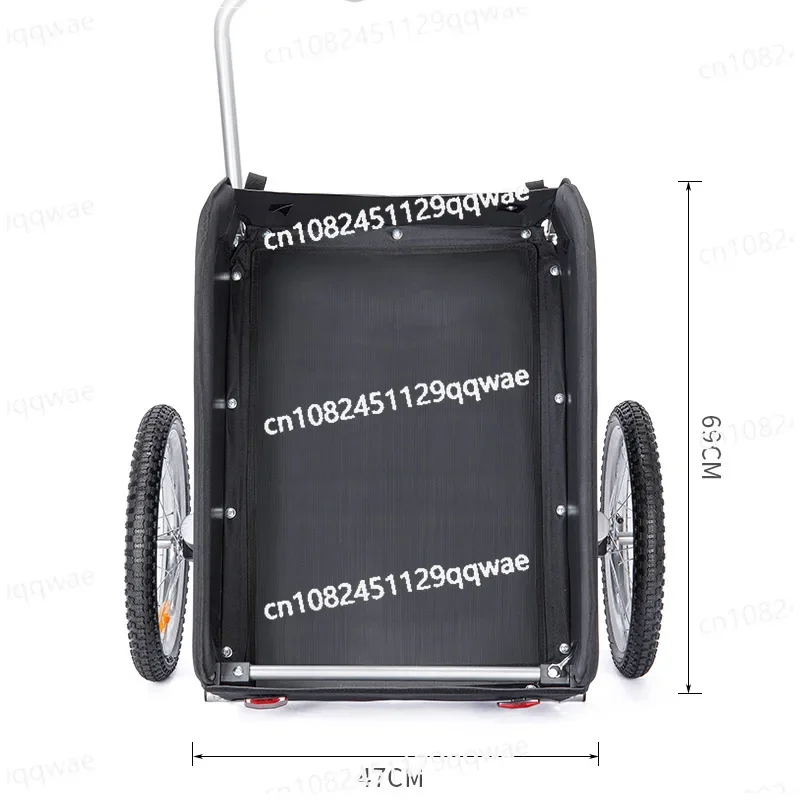 Supports up to 130 pounds, removable cover, black, Oxford fabric foldable bike freight trailer