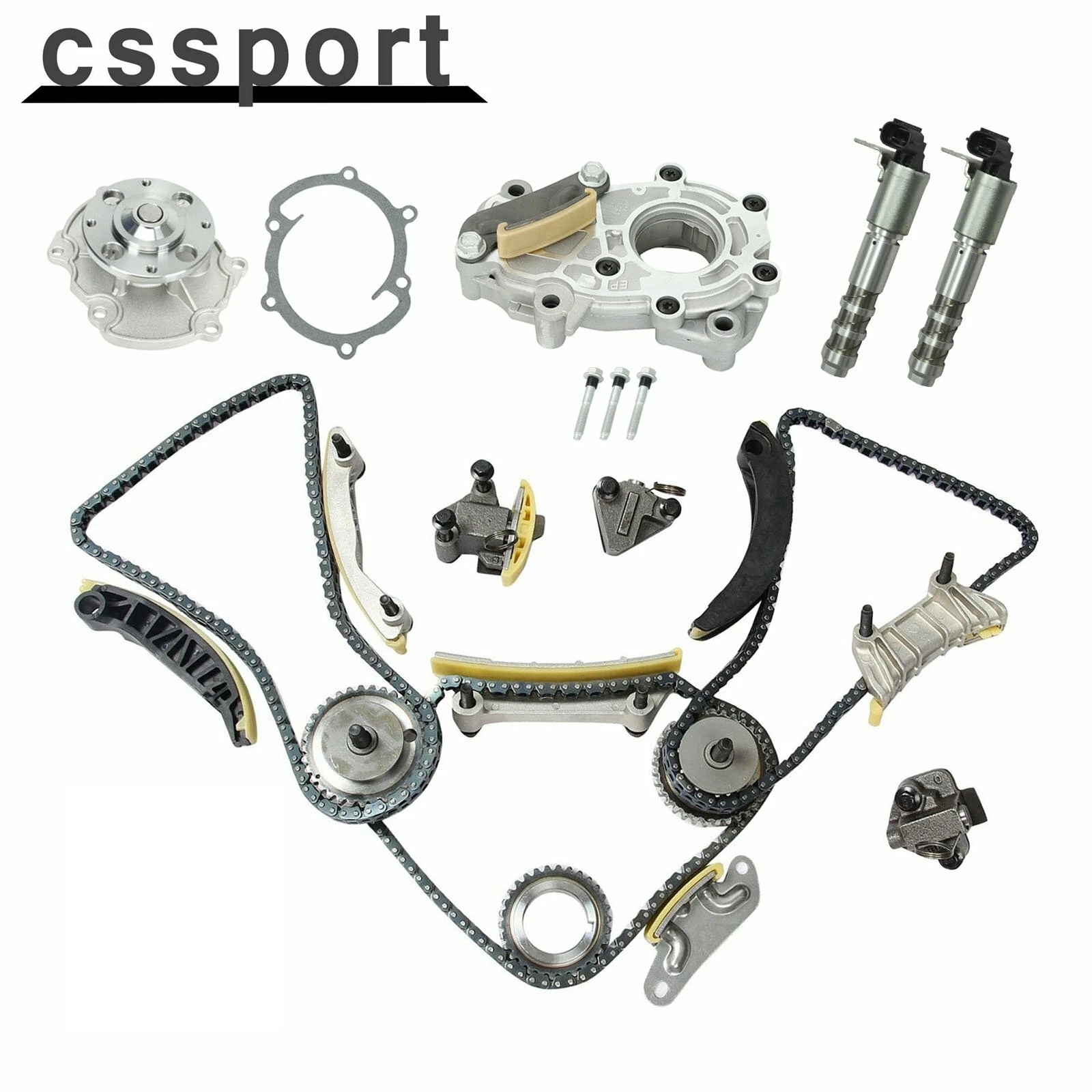 

Timing Chain Kit Oil Pump Water Pump VTC Solenoid Fit 07-16 Cadillac Suzuki 3.6L