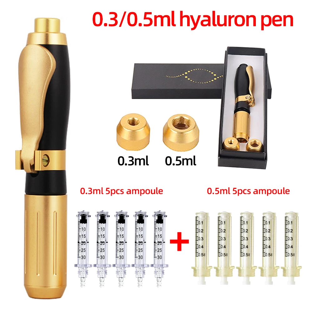 0.3 & 0.5ML Hyaluron Acid Pen Adjustable Pressure Pen Thickening Lips Reduce Blemishes Wrinkles Hyaluronic Acid Syringe Atomizer